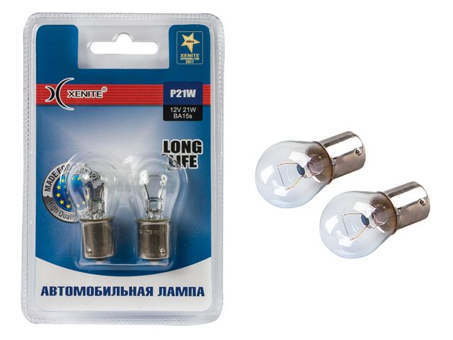 Лампа подсветки p21w 12V 5W xenite (long life) (2 шт.) - XENITE 1 007 112