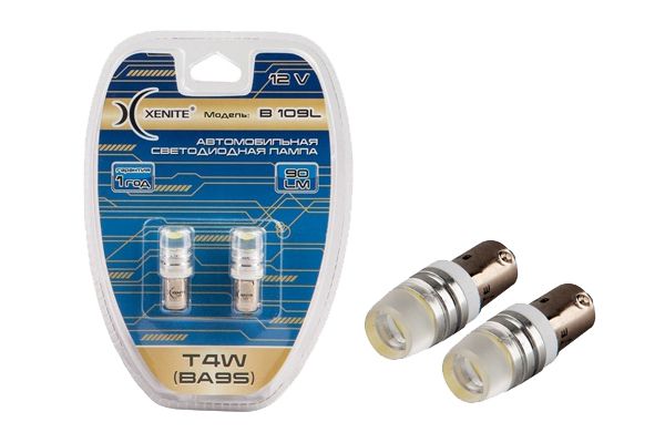 Лампа подсветки светодиодная T4W 12V xenite (1 диод HP+ optic lenses с цоколем ba9s) (2 шт.) - XENITE 1 009 354