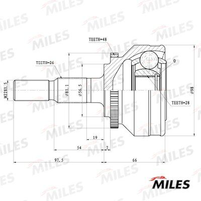 Шрус volvo 850/c70/s70/v70 2.0-2.5 93-02 нар.(ABS) - Miles GA20504