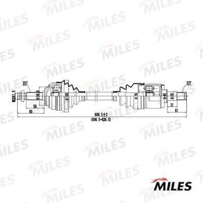 Привод в сборе VW caddy/skoda felicia 1.3-1.9d 95-01 лев. - Miles GC01128
