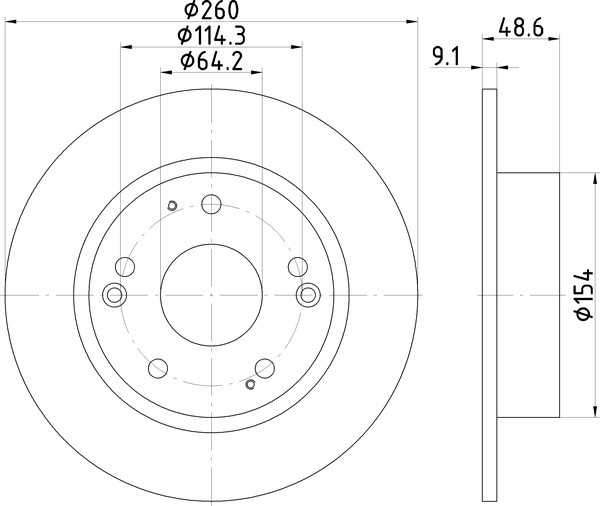 Диск тормозной | зад | - Nisshinbo ND8026K