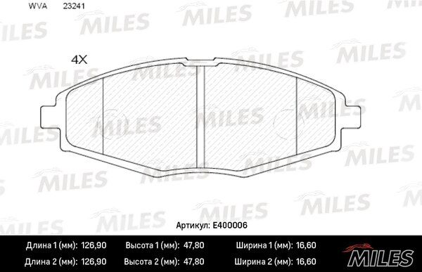 Колодки тормозные daewoo nexia/lanos/matiz sohc передние - Miles E400006