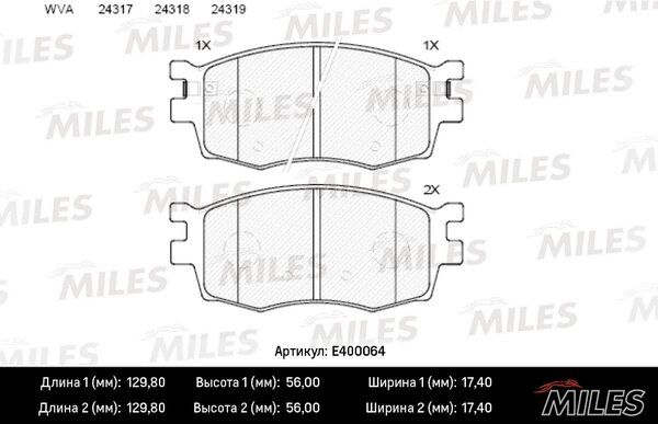 Колодки тормозные hyundai ACCENT/i20/KIA RIO 05- передние - Miles E400064