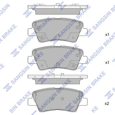 Колодки тормозные дисковые | зад | - Sangsin SP1851