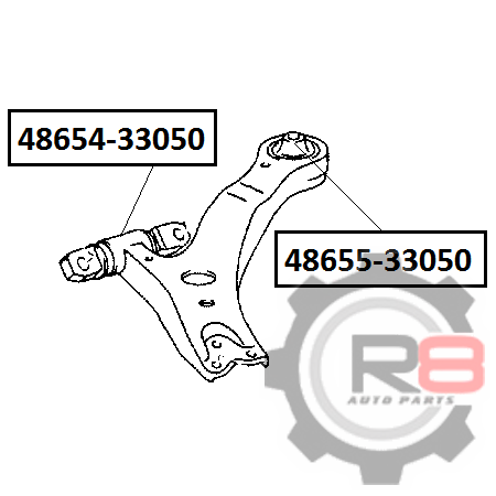 Сайлентблок переднего нижнего рычага задний | перед | - R8 R8-48655-33050
