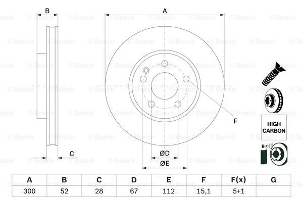 Диск тормозной | перед | - Bosch 0 986 479 D57