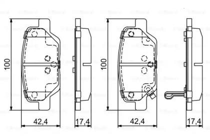 Комплект тормозных колодок | зад | - Bosch 0 986 495 393
