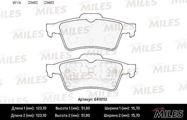 Колодки тормозные дисковые - Miles E410113