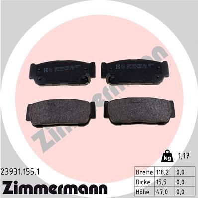Комплект тормозных колодок - Zimmermann 23931.155.1