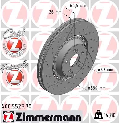 Тормозной диск - Zimmermann 400.5527.70