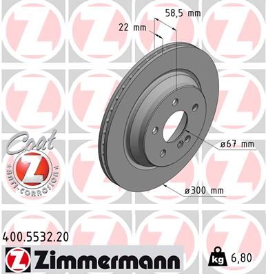 Тормозной диск - Zimmermann 400.5532.20
