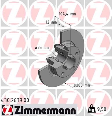 Тормозной диск | зад | - Zimmermann 430.2639.00