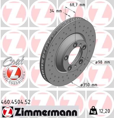 Тормозной диск - Zimmermann 460.4504.52