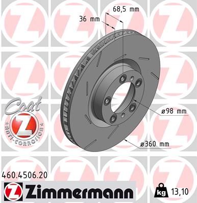 Тормозной диск - Zimmermann 460.4506.20