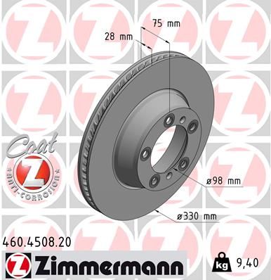 Тормозной диск - Zimmermann 460.4508.20