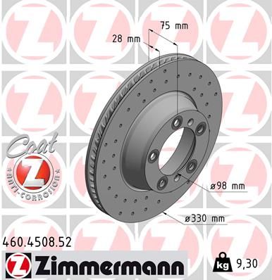 Тормозной диск - Zimmermann 460.4508.52