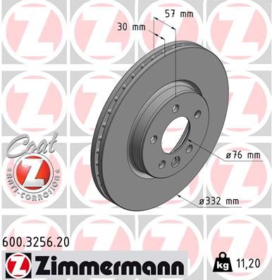 Тормозной диск | перед | - Zimmermann 600.3256.20