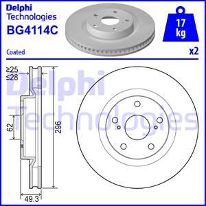 Тормозной диск | перед | - Delphi BG4114C