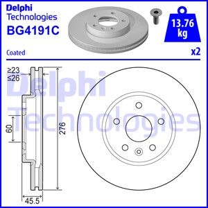 Тормозной диск | перед | - Delphi BG4191-C