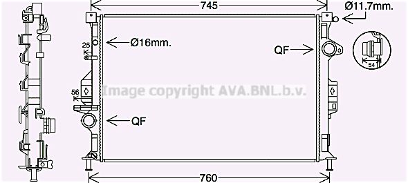 Радиатор системы охлаждения - AVA FD2639