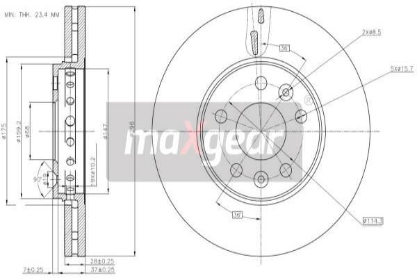 Тормозной диск - MAXGEAR 19-3241