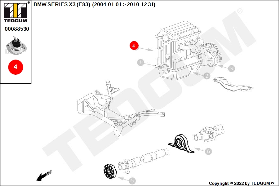 Подушка ДВС правая - TEDGUM 00088530