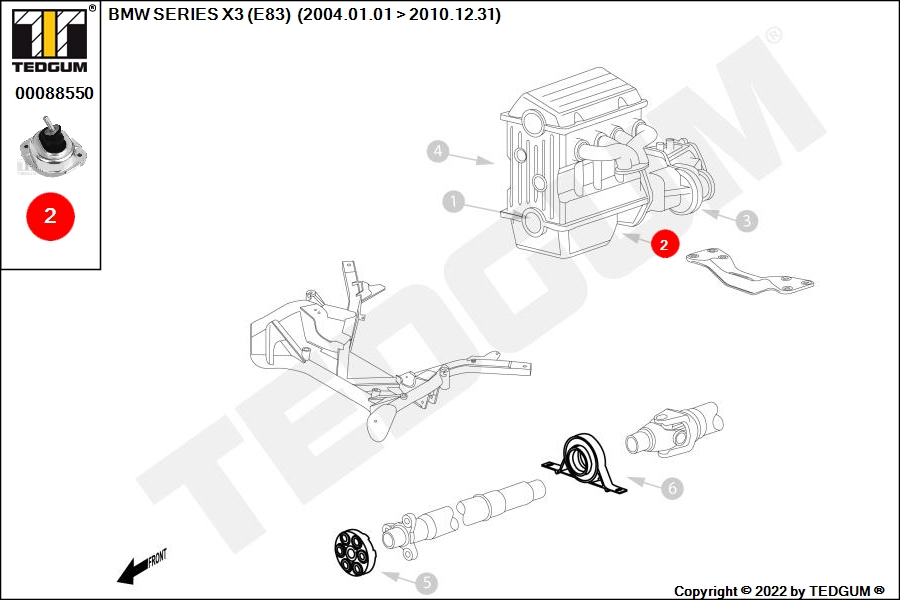 Подушка ДВС правая - TEDGUM 00088550