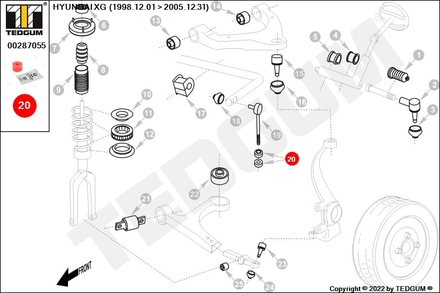 Полиуретановая опора амортизатора - TEDGUM 00287055