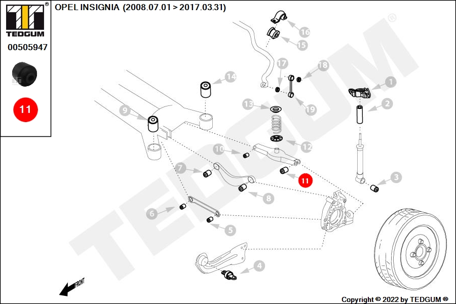 Сайлентблок рычага - TEDGUM 00505947