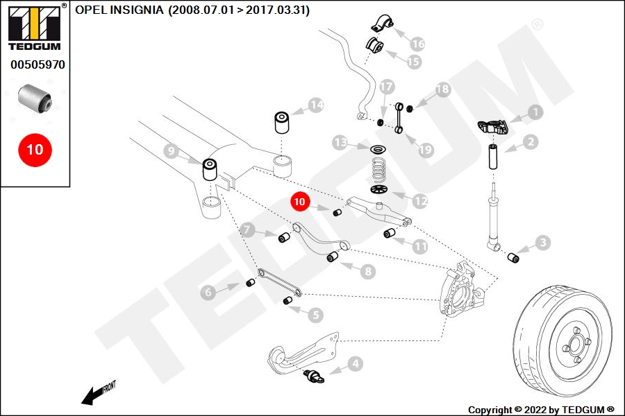 Сайлентблок рычага - TEDGUM 00505970