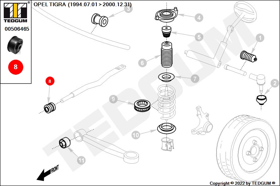 Сайлентблок рычага - TEDGUM 00506465