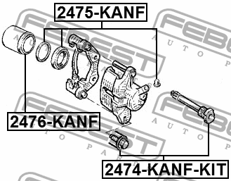 Поршень суппорта тормозного переднего d54 перед прав лев Febest 2476-KANF Ситроен Ниссан Пежо Рено 1010₽