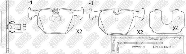 Колодки тормозные дисковые | зад | - NIBK PN0225W