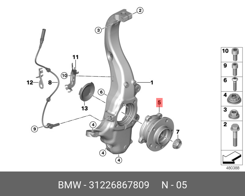 Ступица колеса - BMW 31-22-6-867-809