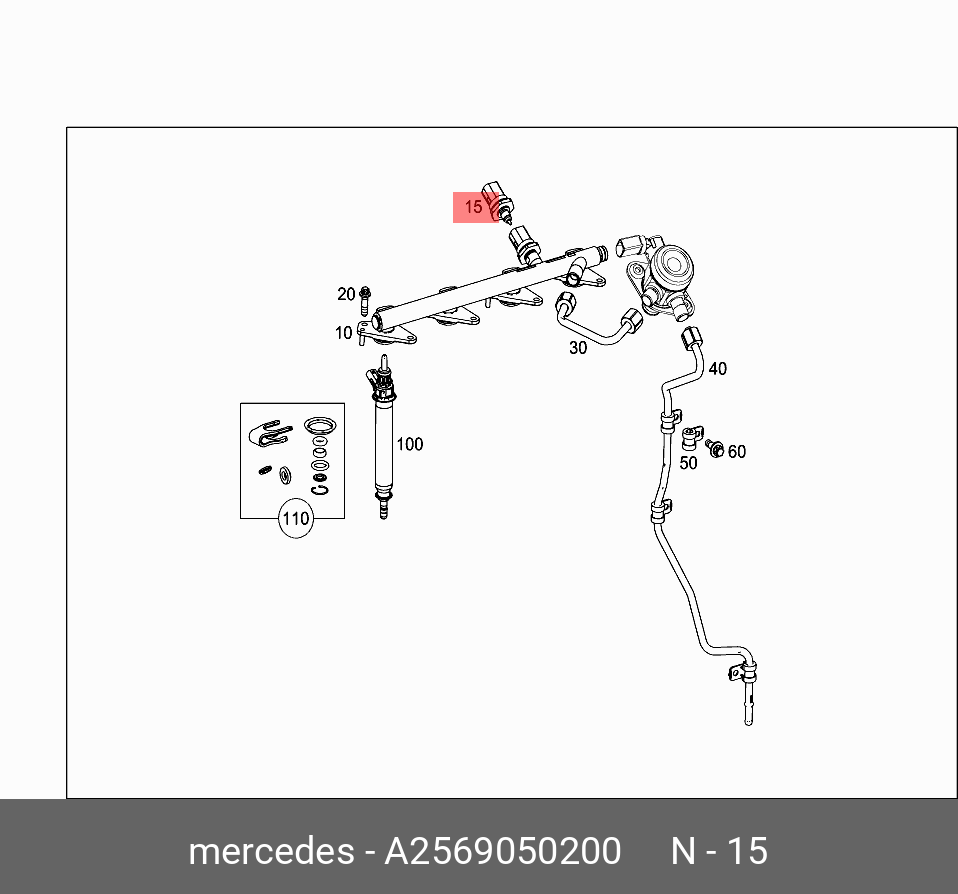 Датчик температуры и давления топлива - Mercedes 256 905 02 00