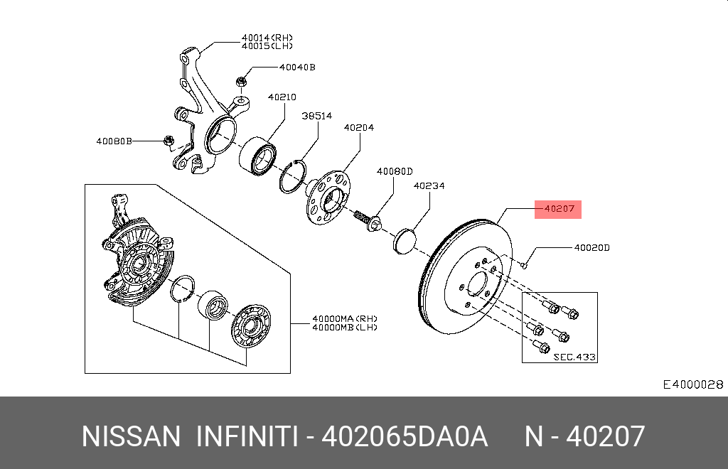 Диск тормозной | перед | - Nissan 40206-5DA0A