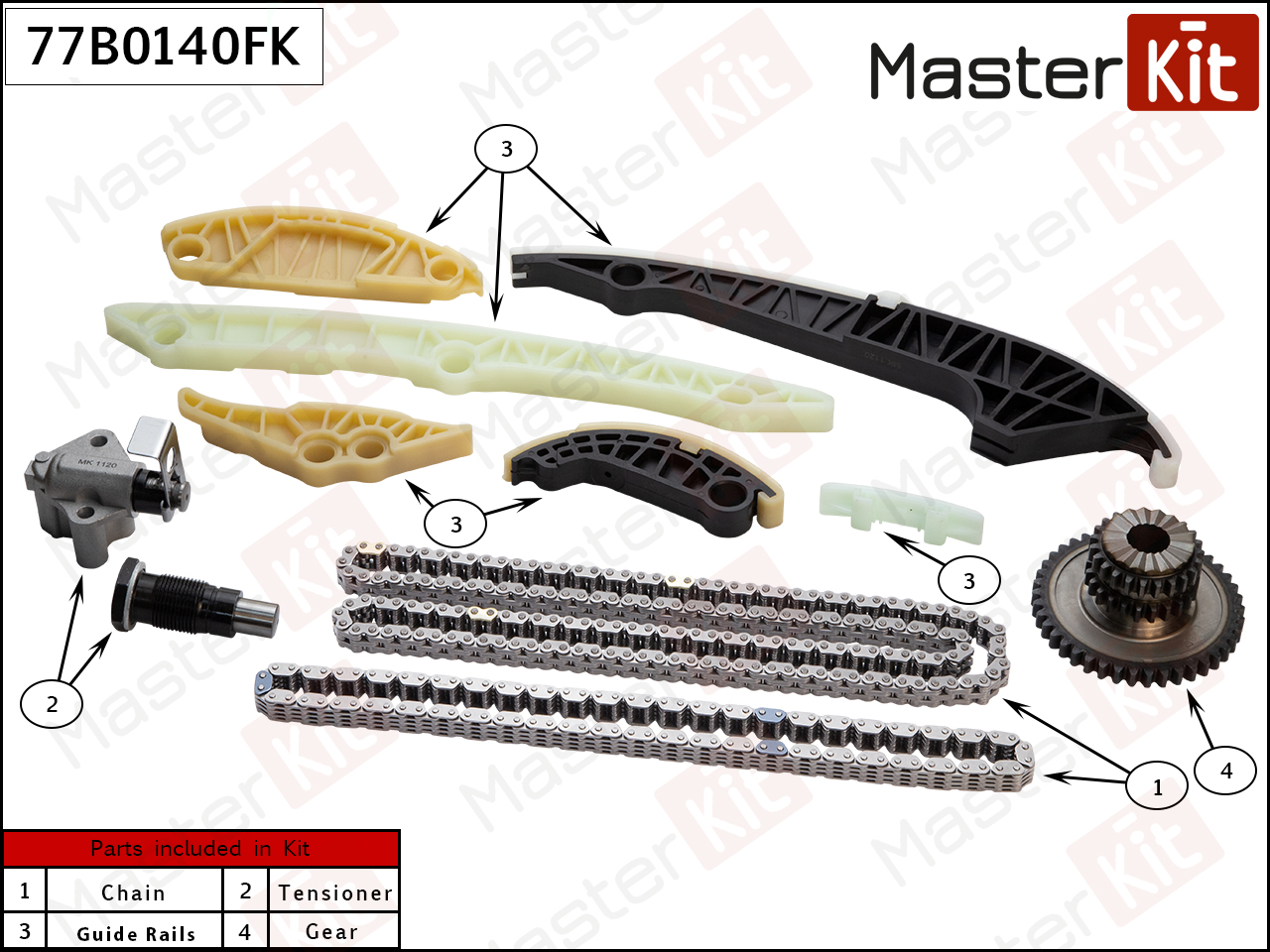 Комплект цепи ГРМ - Master KiT 77B0140FK
