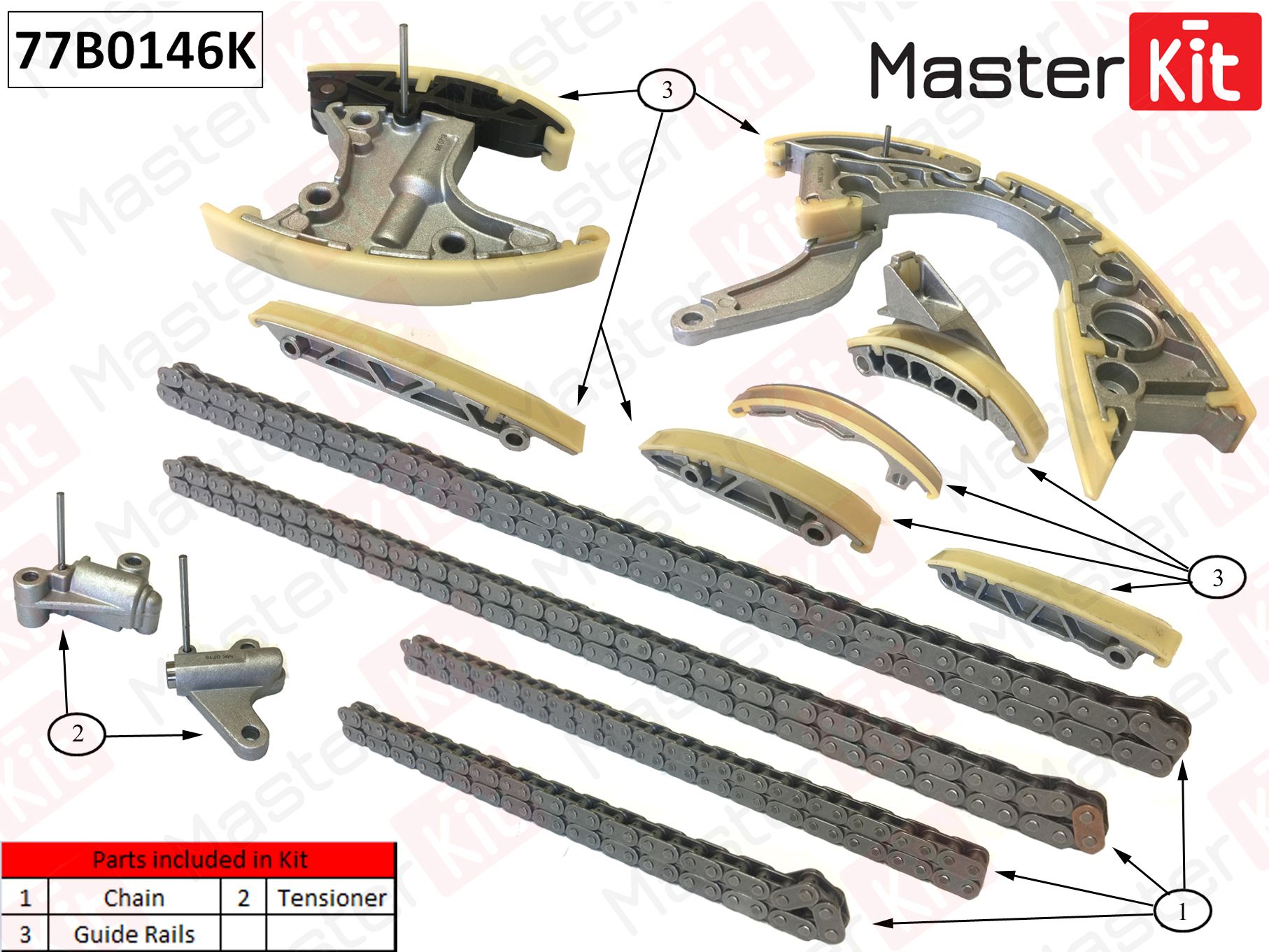 Комплект цепи ГРМ - Master KiT 77B0146K