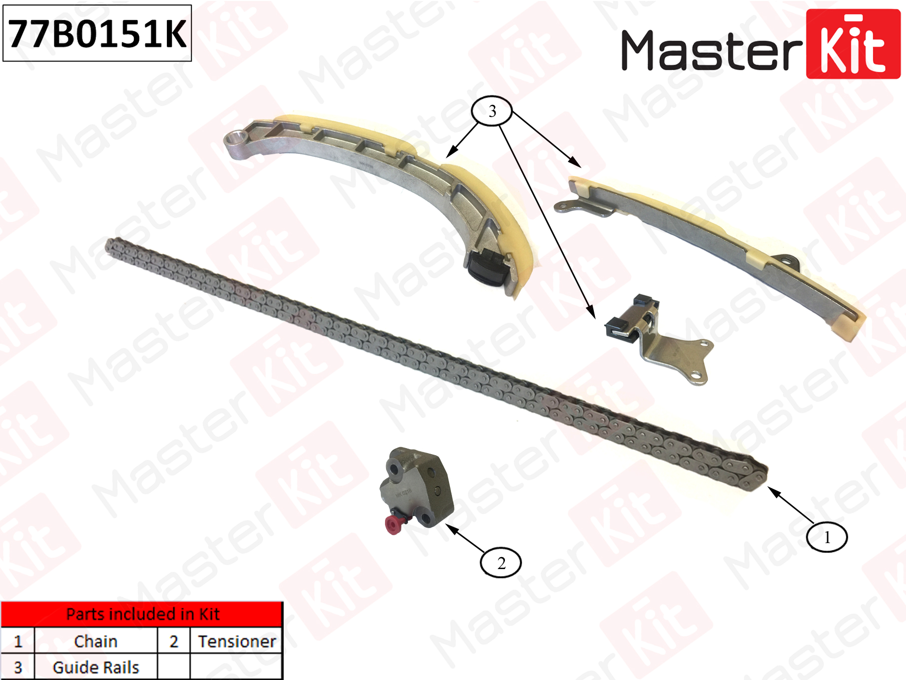 Комплект цепи ГРМ - Master KiT 77B0151K