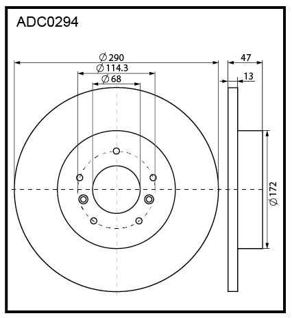 Диск тормозной | зад | - Allied Nippon ADC0294