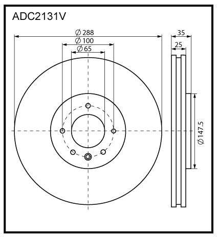 Диск тормозной | перед | - Allied Nippon ADC2131V