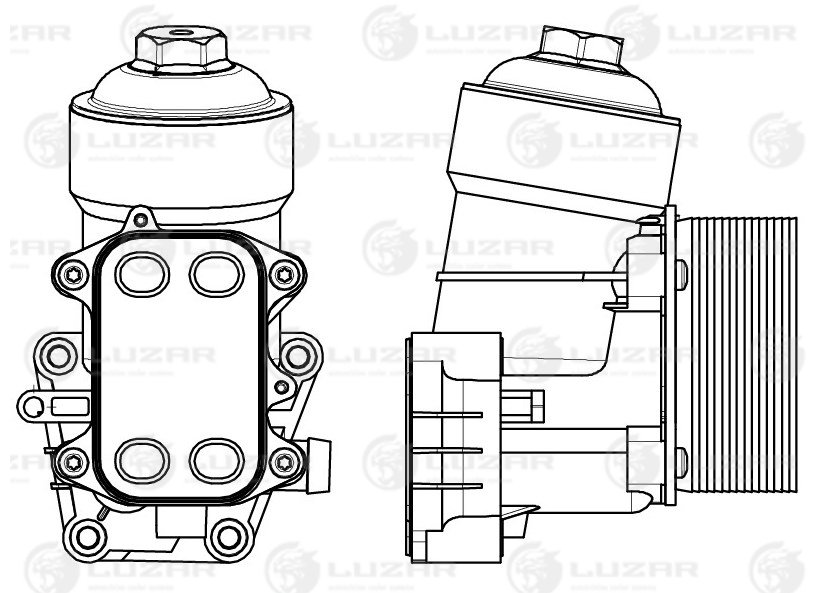 Радиатор масл. в сборе (теплообменник) для а/м VW Tiguan (08-) 1.6TDi/2.0TDi - Luzar LOc 1809