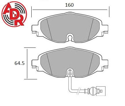 Колодки тормозные передние VW Golf vii, Passat (b8), Tiguan (ad1), skoda Octavia iii, audi A3 >12, OEM 8v0698151b с эл.датчиком - ADR ADR450911