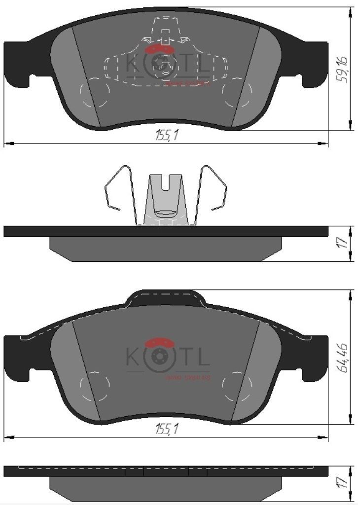 Колодки тормозные передние renault Duster II, Captur, OEM 440603905r | перед | - KoTL 1789KT