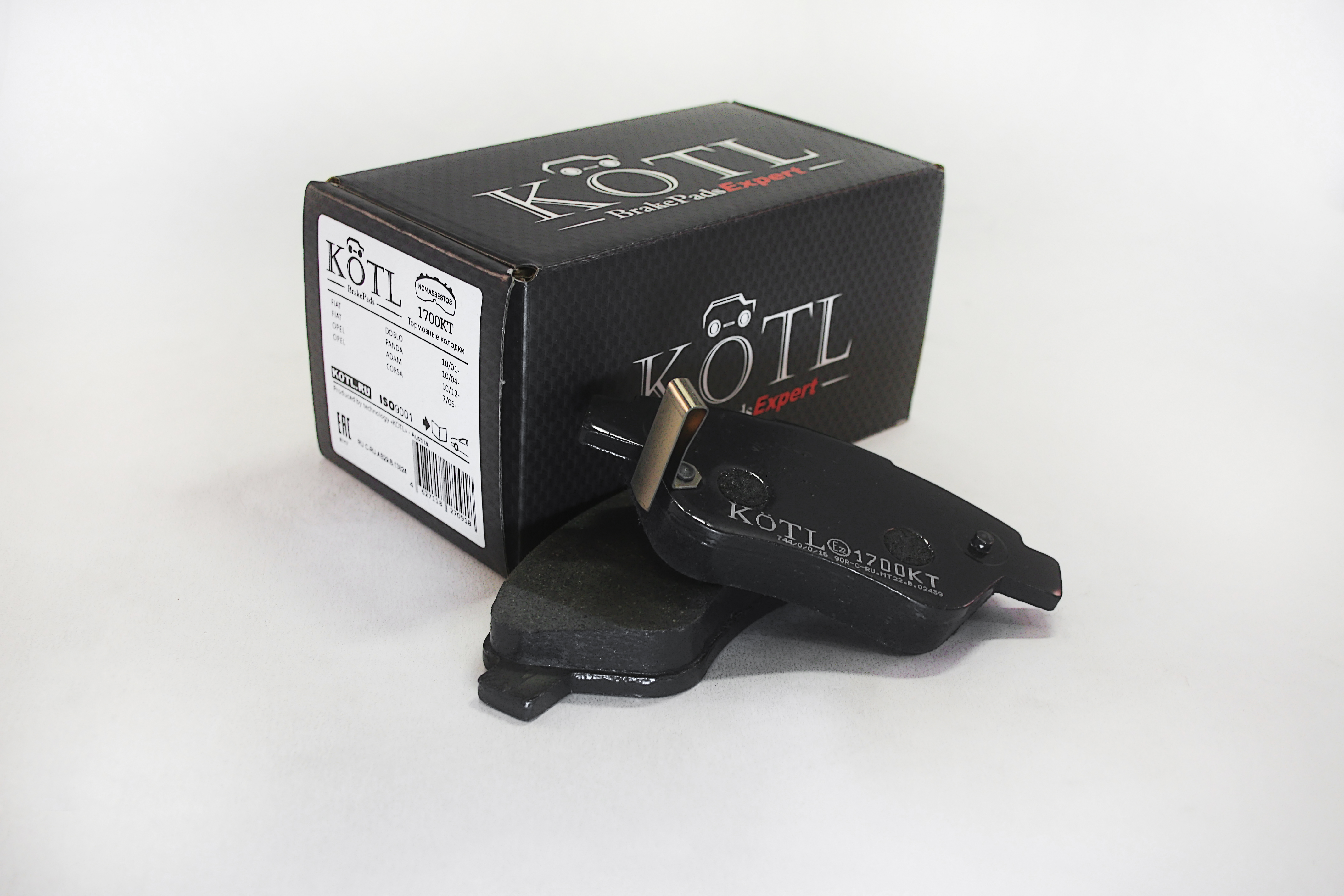 Колодки тормозные передние opel Adam, Corsa D, fiat Bravo, Doblo, OEM 1605226 мех.датчик | перед | - KoTL 1700KT