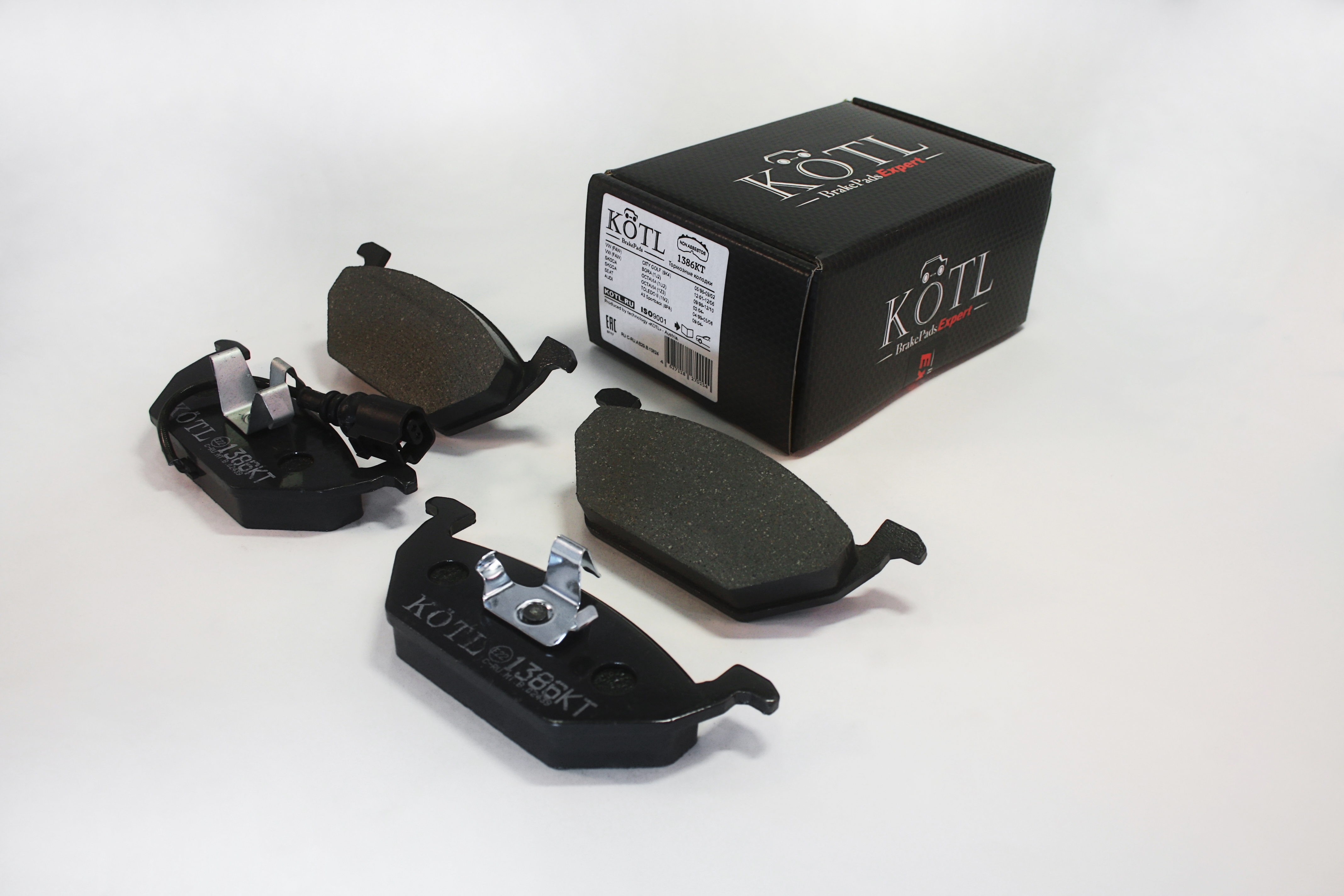 Колодки тормозные передние VW Polo, Golf, Octavia, audi a1,2,3, OEM 1j0698151d без д. | перед | - KoTL 1386KT