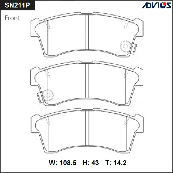 Дисковые тормозные колодки - ADVICS SN211P