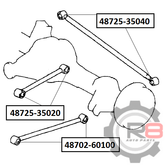 Сайлентблок 48725-35020* R8 | зад | - R8 R8-48725-35020