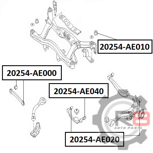 Сайлентблок 20254-ae020* R8 | зад | - R8 R8-20254-AE020