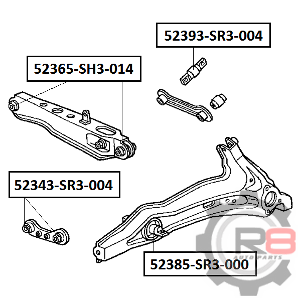 Сайлентблок 52385-sr3-000* R8 | зад | - R8 R8-52385-SR3-000